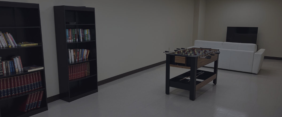 adult daycare with games and sofa and tv