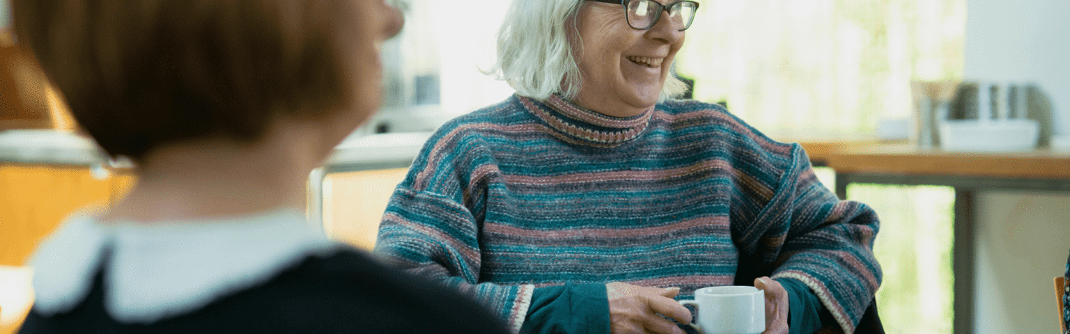 elderly people socializing