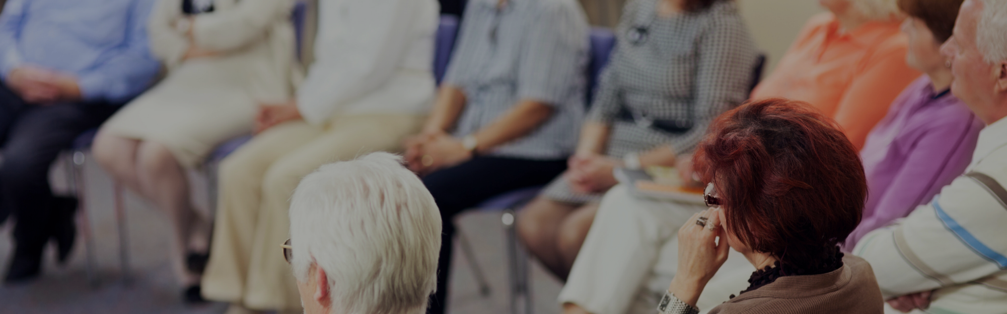 seniors talking in a senior center