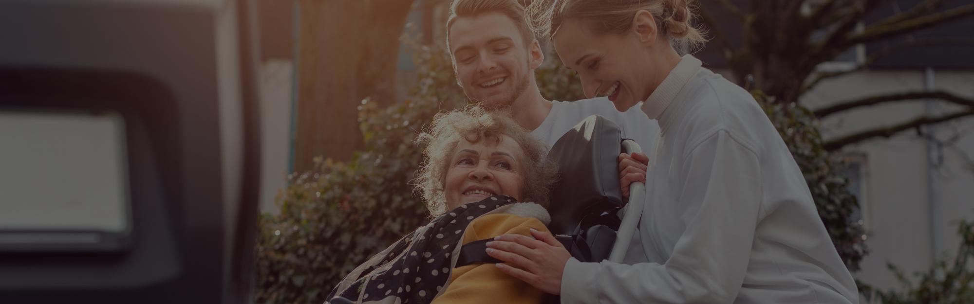 senior citizens getting into van