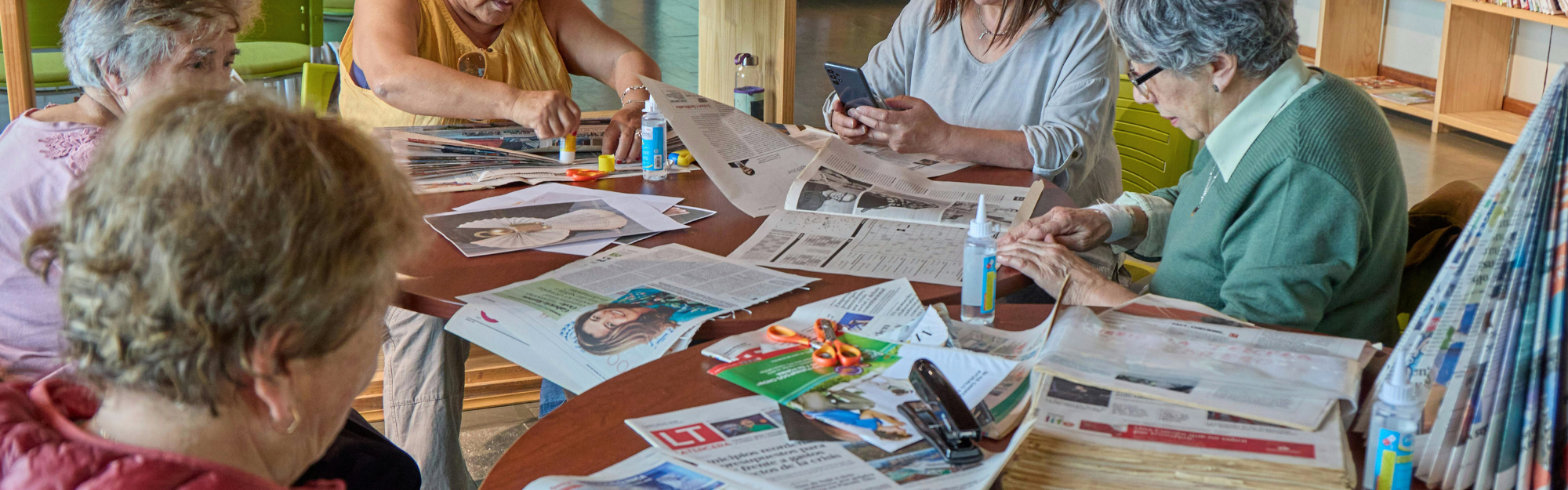 seniors crafting together