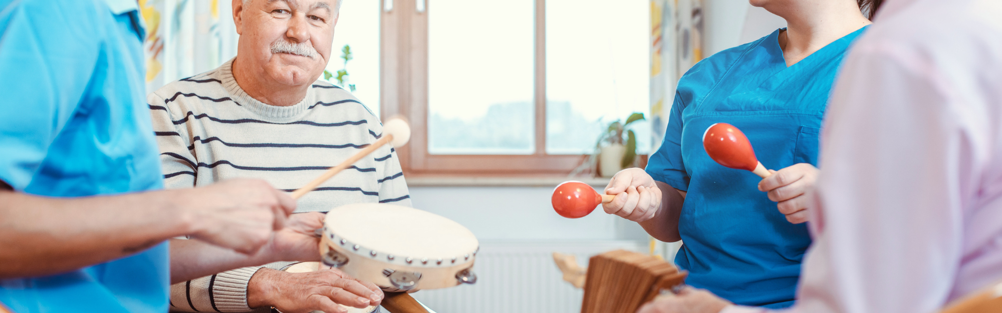 seniors making music together
