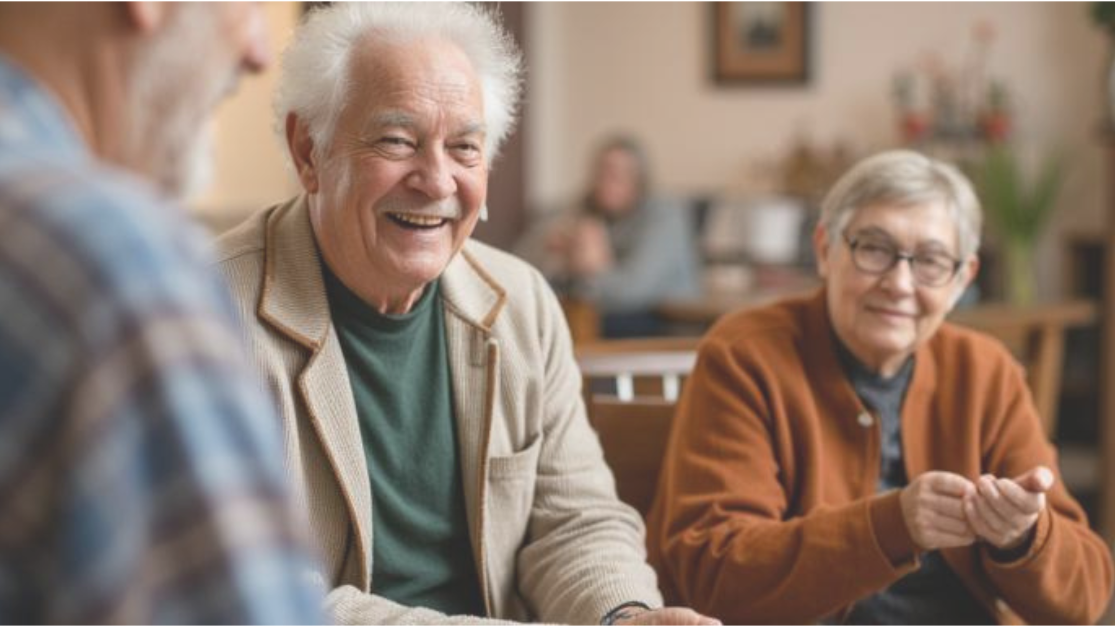 old people at senior center together